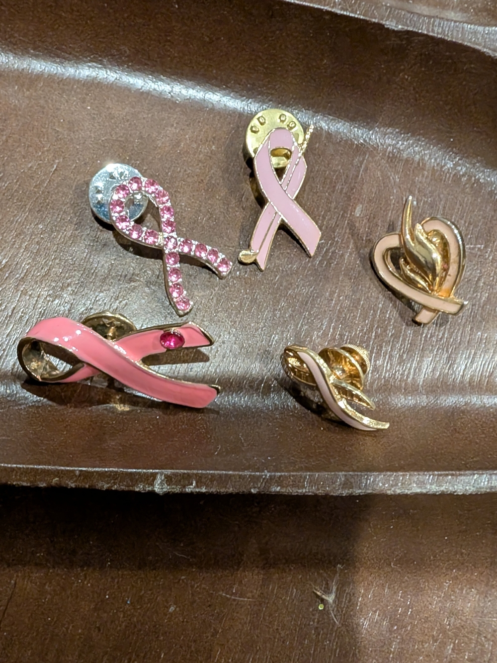 Pink Ribbon Awareness Lapel Pin Set - Women's Jewelry